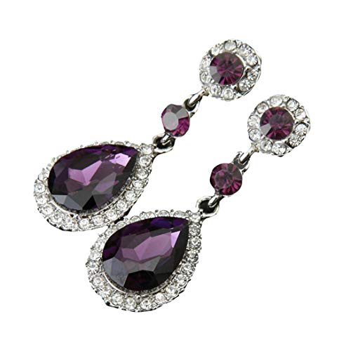 Tonsee Accessoire Damen Ohrringe Ohrstecker Classic Zirkonia Hochzeit Ohrringe für Frauen Schmuck Hochzeit Strass Stil Ohrringe Mini Umarmende Creolen (Purple, One Size) von Tonsee Accessoire