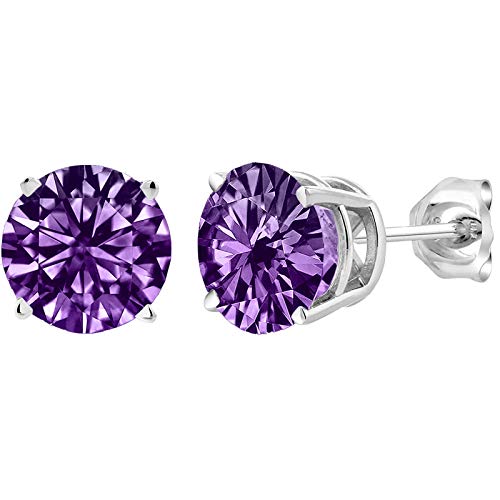 Tonsee Accessoire Damen Ohrringe aus Stainless Steel Ohrringe Klassische Ohrstecker Silberohrringe Hypoallergene Ohrringe ene Strass Ohrringe (Purple, 4) von Tonsee Accessoire