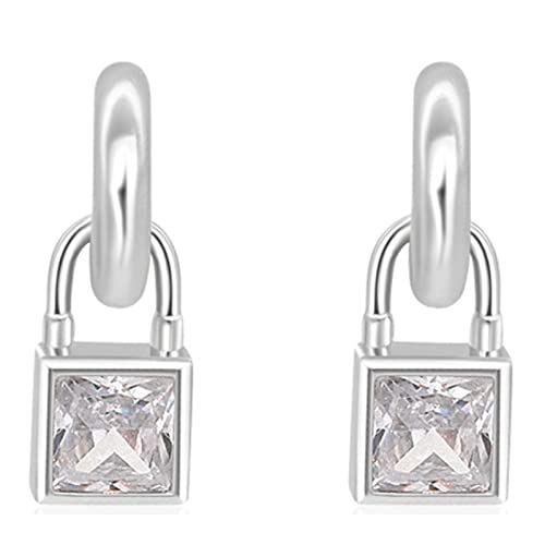 Tonsee Accessoire Damen-Ohrstecker Edelstahl Zirkonia Exquisites Design von kleinen Lock-Ohrringen, weibliche Mode-Ohrringe N Ohrringe (G-Silver, One Size) von Tonsee Accessoire