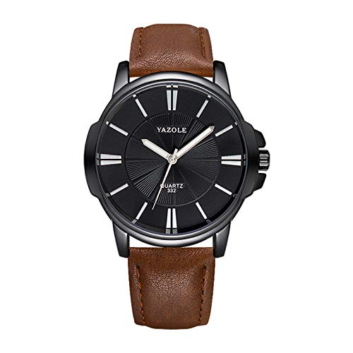 Tonsee Accessoire Damenband Ansehen Retro Dial Modeuhr minimalistische Uhr Geschenke mit glantem Leder Herren Quarz Herrenuhr Armbanduhr Ziffernblatt Damen (C-F, One Size) von Tonsee Accessoire