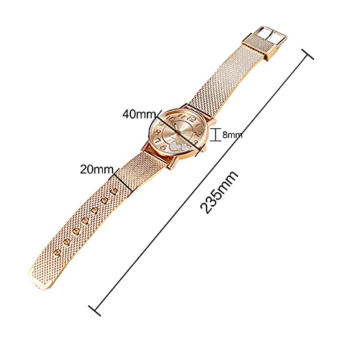 Tonsee Accessoire Damenuhr Analoge Damenuhren Frauen Quarz Armbanduhr Armband Elegante Strass Damenuhr Mineralglas Armbanduhr (Rose Gold, One Size) von Tonsee Accessoire