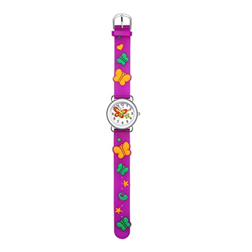 Tonsee Accessoire Für Damen Uhren Schmuck Uhren Kinder Jungen Cartoon Uhr Muster niedliche analoge Kinder Geschenk Quarz Armbanduhr Kinderuhr Armbanduhr Damen Blau (Purple, One Size) von Tonsee Accessoire