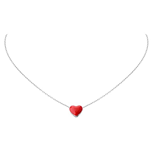 Tonsee Accessoire Halskette Damen Herz Anhänger Personalisierte Paar passende Halskette Freundschaftsanhänger Schmuck geeignet für den Valentinstag (Red-g, One Size) von Tonsee Accessoire