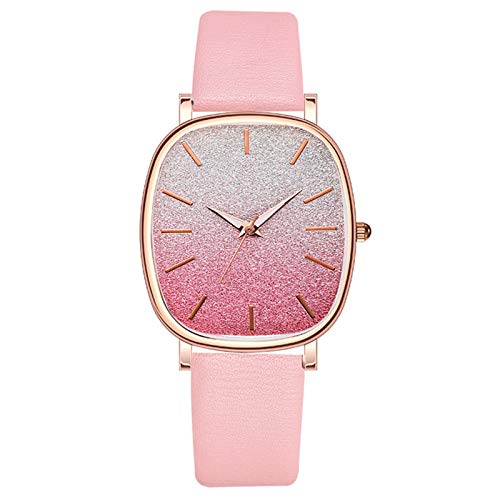 Tonsee Accessoire Herren Digital Armbanduhr Mode für Frauen Damen Lederband Quarz Uhren Uhren Sportuhr Armbanduhren Perlmutt (Pink, One Size) von Tonsee Accessoire