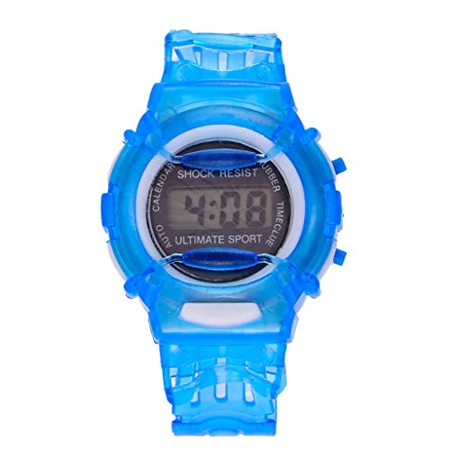 Tonsee Accessoire Herren Digital Wasserdicht Sport Kinder-Sport-Digital-Studenten-Armbanduhr-Blaue Mädchen-Jungen-wasserdichte Kinderuhr Liege Armbanduhr (Blue, One Size) von Tonsee Accessoire