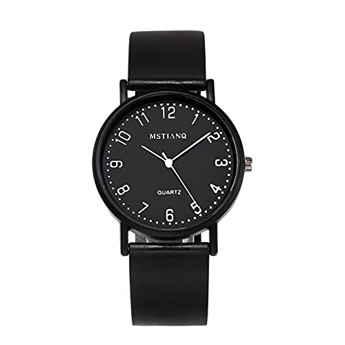 Tonsee Accessoire Herren Uhr Männer Analog Quarz Paar-Art-Retro-beiläufige College-Uhr Einfache Trendmode-Damenuhr Digitaluhr Damen Rot (B-Black, One Size) von Tonsee Accessoire