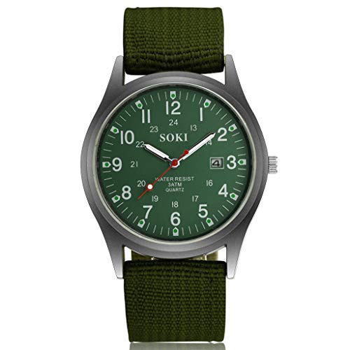 Tonsee Accessoire Herren Uhr Männer Edelstahl Gürtel Nylons für Herren 2019 KalenderModeuhr Wasserdicht (Green, One Size) von Tonsee Accessoire