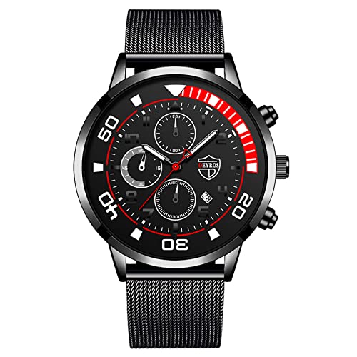 Tonsee Accessoire Herren Uhr Männer Edelstahl Herrenuhren Casual Edelstahl Analog Quarzuhr Herren Armbanduhr Uhr Business Date Casual Watch Ansehen Für Kinder Jungen 3 Jahre (A, One Size) von Tonsee Accessoire