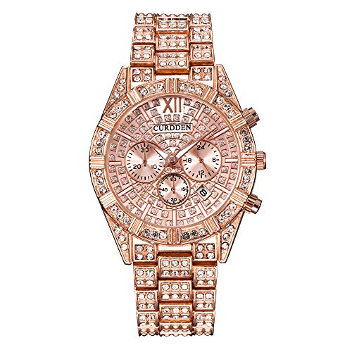 Tonsee Accessoire Herren Uhr Veranstaltungskalender Diamanten das Handgelenk von Uhrenuhr Gürtel Bussiness Für Kinder Dinosaurier (Rose Gold, One Size) von Tonsee Accessoire