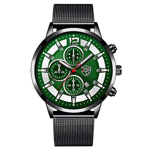 Tonsee Accessoire Herren-Uhre Herrenuhren Casual Edelstahl Analog Quarzuhr Herren Armbanduhr Uhr Business Date Casual Watch Günstige Fitness Armbanduhr (D-2, One Size) von Tonsee Accessoire