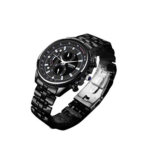 Tonsee Accessoire Herren-Uhre Schwarze Herren Stahlquarz Herren rostfreie Herrenuhren Sportuhr Herrenuhr Damen Digitaluhr Wasserdicht Und Herren (Black, One Size) von Tonsee Accessoire