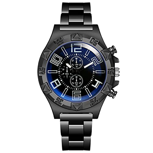 Tonsee Accessoire Herrenuhr Casual Multifunktion Herren Uhr lässige Edelstahl-Anatives Quarz Uhrenuhr für Männer Business Datum Freizeituhr Herren Digital Nachhaltig (White, One Size) von Tonsee Accessoire