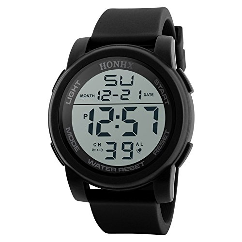 Tonsee Accessoire Herrenuhr Männer Digital Handgelenk LuxusMilitary Sport Andoor-LED-wasserdichte Uhr Herrenuhr Herren Armbanduhr Ohne Verschluss (Black, One Size) von Tonsee Accessoire