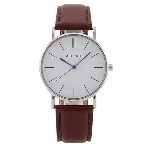 Tonsee Accessoire Herrenuhr Schlanke, minimalistische Mode mit Armband, Zifferblatt, Herren-Quarz-Lederuhr, Geschenkuhr Zugarm Band (B-2, One Size) von Tonsee Accessoire