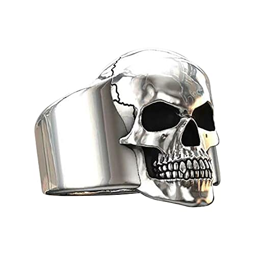 Tonsee Accessoire Herz Ringe Frauen Gothic-Juwelierband Motorrad Herrenring für Herren Silber-Biker Edelstahl-Ringe Ringe Herren Set 10 (C, One Size) von Tonsee Accessoire