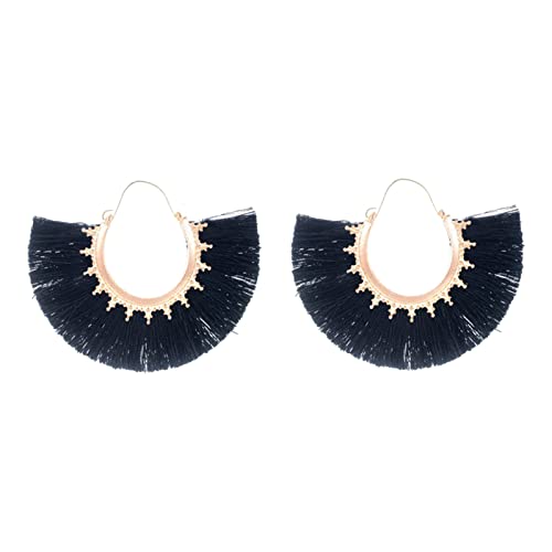 Tonsee Accessoire Jewelry Ohrhänger für Damen aus Edelstahl Die neueste einfache Mode im europäischen Stil eignet Sich für Damen-Party-Schmuckohrringe Karten Ohrringe (Black, One Size) von Tonsee Accessoire