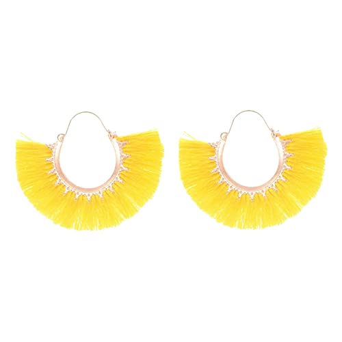 Tonsee Accessoire Jewelry Ohrhänger für Damen aus Edelstahl Die neueste einfache Mode im europäischen Stil eignet Sich für Damen-Party-Schmuckohrringe Karten Ohrringe (Yellow, One Size) von Tonsee Accessoire