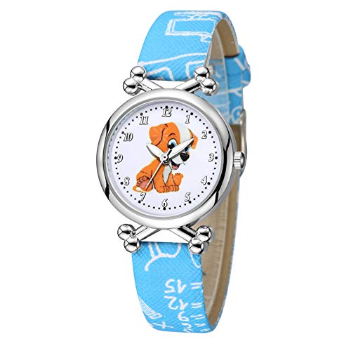 Tonsee Accessoire Kinder Analog Quarz Armbanduhr Uhr des Quarz-Sport-Fußball-Uhr-Muster-Mode-Trend-Geschenk-Entlastungs-Kinderkindes Armbanduhr Telefon (Sky Blue, One Size) von Tonsee Accessoire