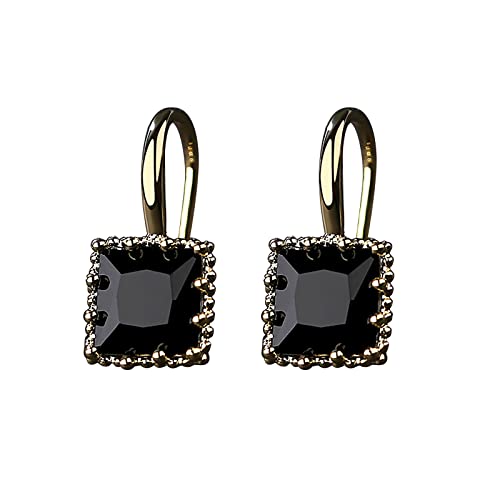 Tonsee Accessoire Kleine ene Creolen Mode Persönlichkeit Temperament quadratische Ohrringe für Frauen Schmuck Geschenke Ohrringe Fake Plugs (Black, One Size) von Tonsee Accessoire
