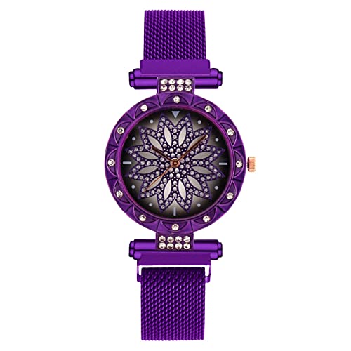 Tonsee Accessoire Mode Männer Uhren Unisex Analog Quarz Uhr Damenuhr Damenuhr Time to Run Lazy Ferromagnetische Quarzuhr Digitaluhr Damen Uhren Schmuck Damen Keramik (Purple, One Size) von Tonsee Accessoire