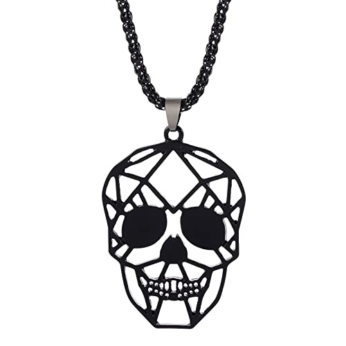 Tonsee Accessoire Necklaces aus Stainless Steel Halskette für Männer Edelstahl Punk Rock oder Hip Hop Anhänger verstellbare polierte Kette (g-Black, One Size) von Tonsee Accessoire