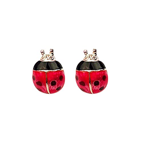 Tonsee Accessoire Ohrringe Damen Ohrringe Rote Tropfen-Ohrringe Niedliche Tier-Ohrringe Emaille-geölte Ohrringe Gummiverschluss Ohrringe (Red-G, One Size) von Tonsee Accessoire