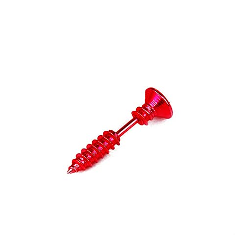 Tonsee Accessoire Ohrringe Damen Ohrstecker Halloween-Stahl-Schrauben-Piercing-Ohrstecker aus Edelstahl Ohrringe Silber 925 Stecker (Red, One Size) von Tonsee Accessoire