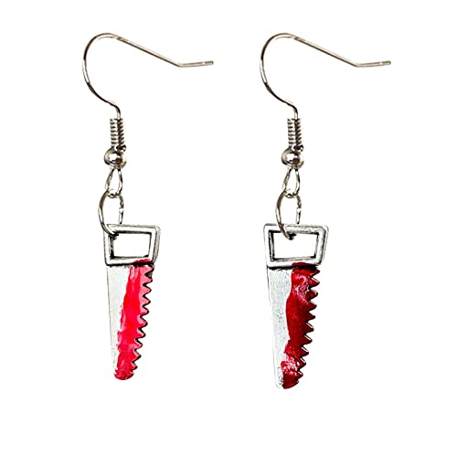 Tonsee Accessoire Ohrringe Damen Scheren-Tropfen-Ohrringe für Frauen-Mädchen-Blut gedruckte Scheren-Ohrringe Hallowee-Party-Horror-Ohrringe Ohrringe Aus 14 (B-8, One Size) von Tonsee Accessoire