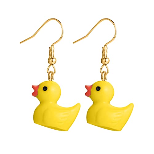 Tonsee Accessoire Ohrringe für Frauen Mode-Karikatur-Tier-Nette Enten-Ohrringe für Frauen-Schmuck-Geschenke Perlenohrringe Aus Sterlingsilber (Yellow, One Size) von Tonsee Accessoire