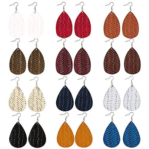 Tonsee Accessoire Ohrstecker Damen 12 Ohrringe Lange Ohrringe Paar baumeln Tränentropfen imitierte Rattan Blütenblätter Ohrringe aus Heiligtümer Todes Ohrringe (i-Multicolor, One Size) von Tonsee Accessoire