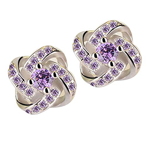 Tonsee Accessoire Ohrstecker Damen Ohrringe Einfacher Dekor Ohrringe Diamant ewige Nieten für Frauen Heiligtümer Todes Ohrringe (j-Purple, One Size) von Tonsee Accessoire