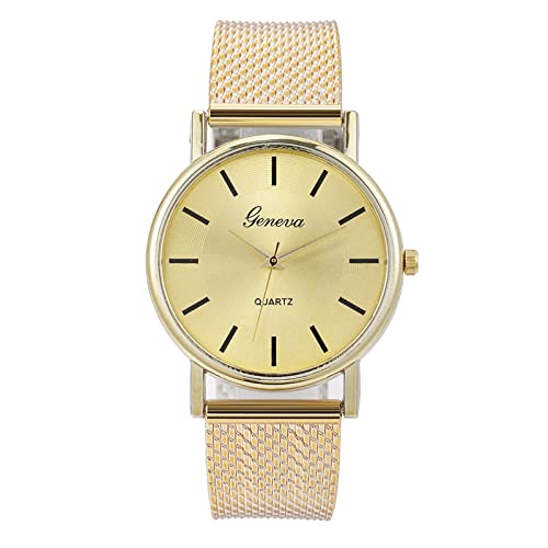 Tonsee Accessoire Rechteckig Uhr Herren Frauen legiertem Stahl und Handgelenk rostfreie Damenquarz-Uhren Number Herrenuhr Armbanduhr uziert (Gold #1, One Size) von Tonsee Accessoire