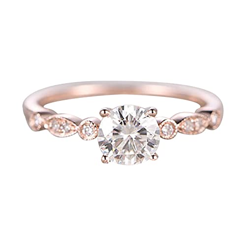 Tonsee Accessoire Ringe 58 Roségold-Ring-Diamant-Verlobungs-Frauen Prinzessin Zircon Personalisierte Ringe Ringe Namen (Rose Gold, 8) von Tonsee Accessoire