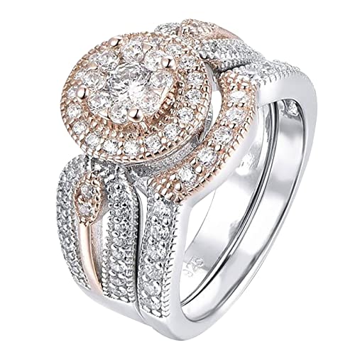 Tonsee Accessoire Ringe Silber 925 Schlicht Exquisite Damen Ring Vintage Türkis Blattsilber Ring Ehering Schmuck Geschenke Der Ringe Fanartikel (D, 10) von Tonsee Accessoire