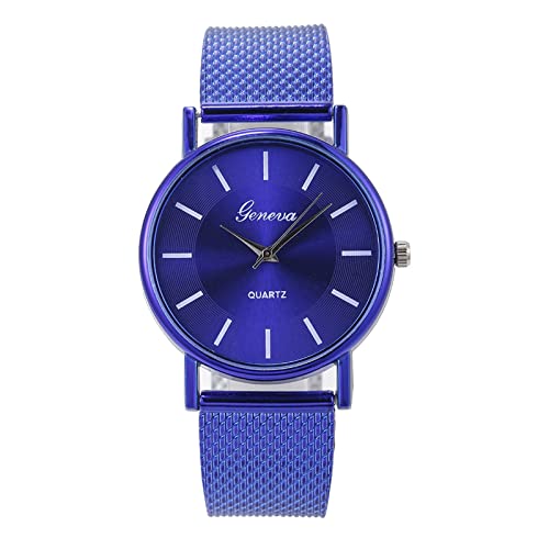 Tonsee Accessoire Sportband Ansehen Glitzer Quarz Stahl für Herren Anzahl Frauen Handgelenk Uhren Uhr Legierung Herrenuhr für Herren Kinder Handy Uhr (Blue-a, One Size) von Tonsee Accessoire