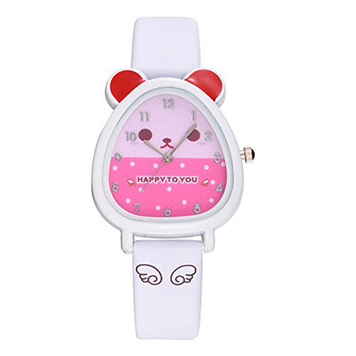 Tonsee Accessoire Sportuhr Vintage Animal Design Junge Mädchen Kinder Quarzuhr Geburtstagsgeschenk für Kinder Silberne Herrenuhr (White, One Size) von Tonsee Accessoire