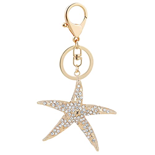 Tonsee Accessoire Sternförmiger Kristall-Strass-funkelnder Schlüsselbund-Taschen-Anhänger-Handtaschen-Charme für Frauen-Mädchen Schlüsselanhänger Elefant Sendung Mit Der Maus (Gold, One Size) von Tonsee Accessoire