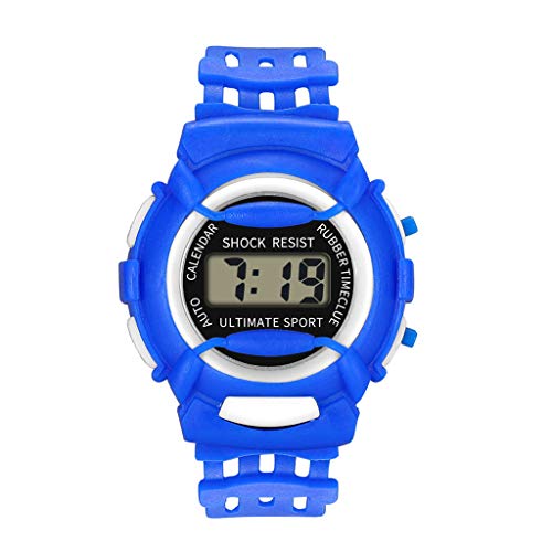 Tonsee Accessoire Uhr Kinder Uhr des Handgelenk-LED Digitale analoge wasserdichte elektronische Kindersport-Mädchen-Kinduhr Uhrenarmband Für Damen Fitness (Blue, One Size) von Tonsee Accessoire