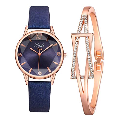 Tonsee Accessoire Uhren Herren Jadi Quartz Set Wrist Alloy Analog Classic Watch Elegantes Jadi Armband Damenuhrenset Männer%27+Uhr (Blue, One Size) von Tonsee Accessoire