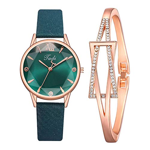 Tonsee Accessoire Uhren Herren Jadi Quartz Set Wrist Alloy Analog Classic Watch Elegantes Jadi Armband Damenuhrenset Männer%27+Uhr (Green, One Size) von Tonsee Accessoire