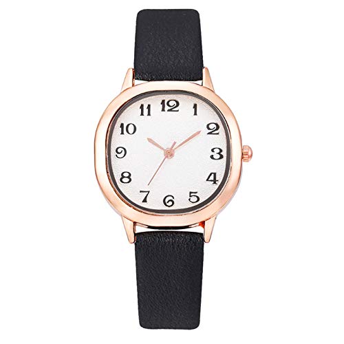 Tonsee Accessoire Uhren Herren Uhr Lässige Damenuhr Uhren Gürtel Damen Rose Luxus Border Gold Art Damenuhr Sportuhr Lern (A-Black, One Size) von Tonsee Accessoire