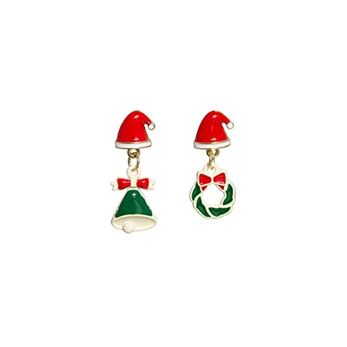 Tonsee Accessoire Weihnachtsschmuck Damen Ohrringe Urlaub festlich Weihnachtsbaum Schneemann Ohrringe Mode Ohrringe Ohrringe Geschnitzt (D, One Size) von Tonsee Accessoire