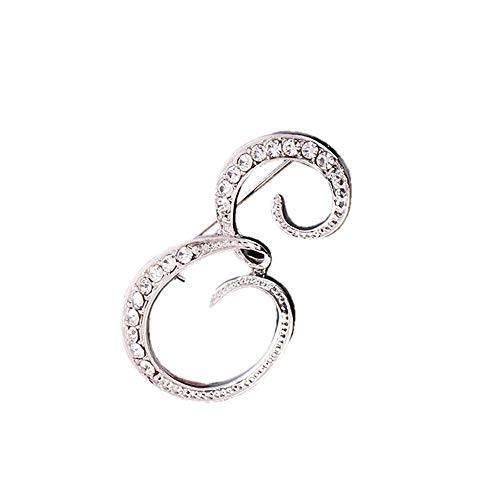 Tonsee Brosche 1PC Kristall 26 Englische Buchstaben Silber Brosche Paar Denkmal Schmuck Liebe Geschenke Schmuck Glitzersteine, Strasssteine, Brosche mit Initialen (E) von Tonsee Accessoire