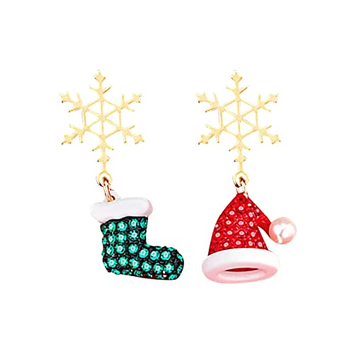 Tonsee Accessoire Weihnachtsbaum-Ohrstecker, festlicher Schmuck, Frauen, Kinder, Teenager, Mädchen, Glocke, Weihnachtsmann, Schneeflocke Libellen Ohrringe (A, One Size) von Tonsee Accessoire