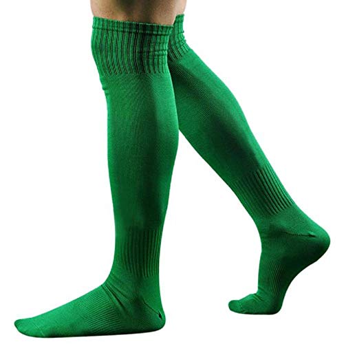 Tonsee Kniestrümpfe 1 Paar Herren Sportsocken Fußball Kniehohen Einfarbig Socken Lange Socken Stretc (Grün) von Tonsee Bekleidung