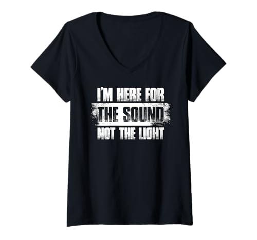 Damen I'm here for the sound Toningenieur Sound Guy Tontechniker T-Shirt mit V-Ausschnitt Damen I'm here for the sound Toningenieur Sound Guy Tontechniker T-Shirt mit V-Ausschnitt von Tontechniker Outfit Veranstaltungstechnik Sprüche
