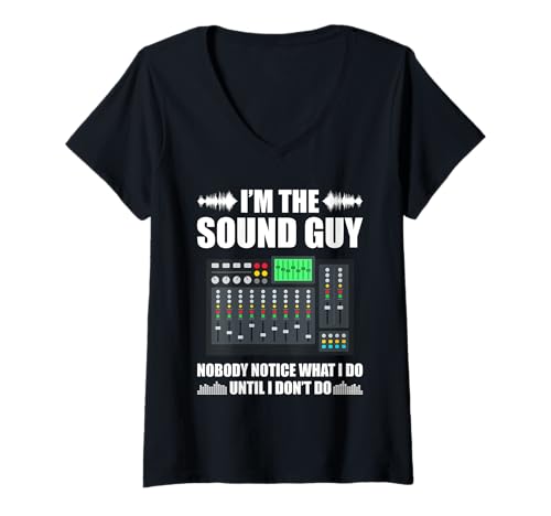 Damen I'm the sound guy nobody Toningenieur Tontechniker T-Shirt mit V-Ausschnitt Damen I'm the sound guy nobody Toningenieur Tontechniker T-Shirt mit V-Ausschnitt von Tontechniker Outfit Veranstaltungstechnik Sprüche