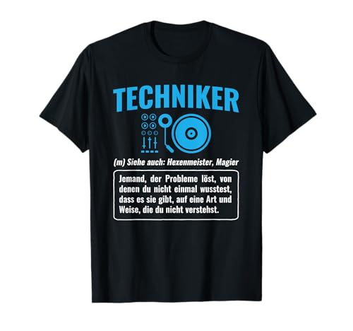 Tontechniker Definition Veranstaltungstechniker Tontechnik T-Shirt - Tontechniker Veranstaltungstechnik - Herren - Unisex - Schwarz - S - Klassisch, Sound Engineer - Halbarm - Pullover - 1 Count von Tontechniker Veranstaltungstechnik