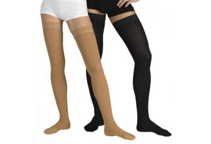 Tonus Elast Kompressionsstrümpfe Kompression Stützstrümfe Schenkel-Strümpfe Halterlos Haftrand Klasse 2 0402LUX (1Paar) Belastungszonen von Tonus Elast