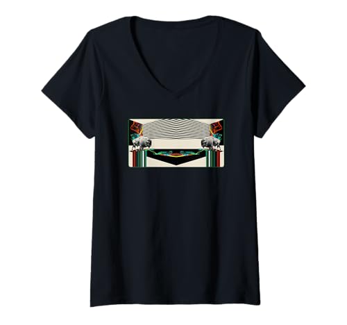 Damen Buffalo Color Slide Version 2 T-Shirt mit V-Ausschnitt Damen Buffalo Color Slide Version 2 T-Shirt mit V-Ausschnitt von Tony Anderson Designs